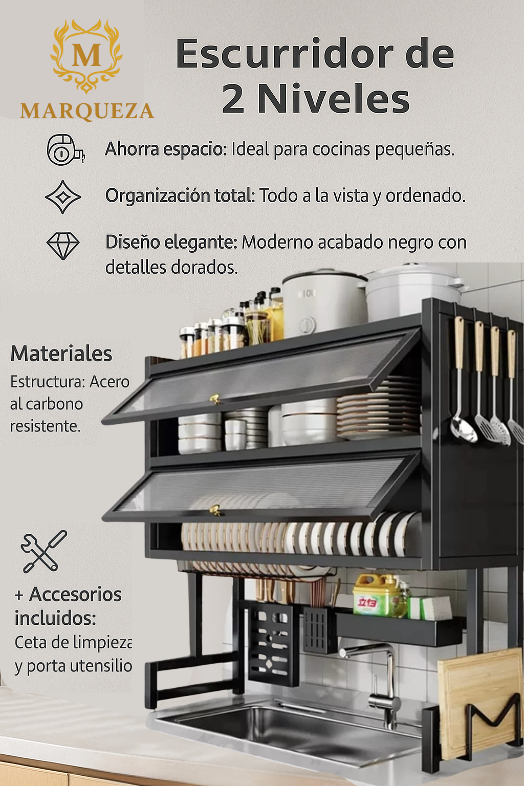 Escurridor de 2 Niveles